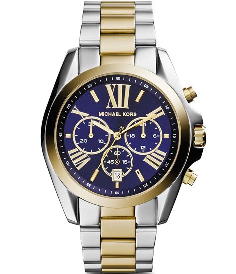 michael kors ladies bradshaw two tone chronograph watch mk 6074|Michael Kors stainless steel watch.